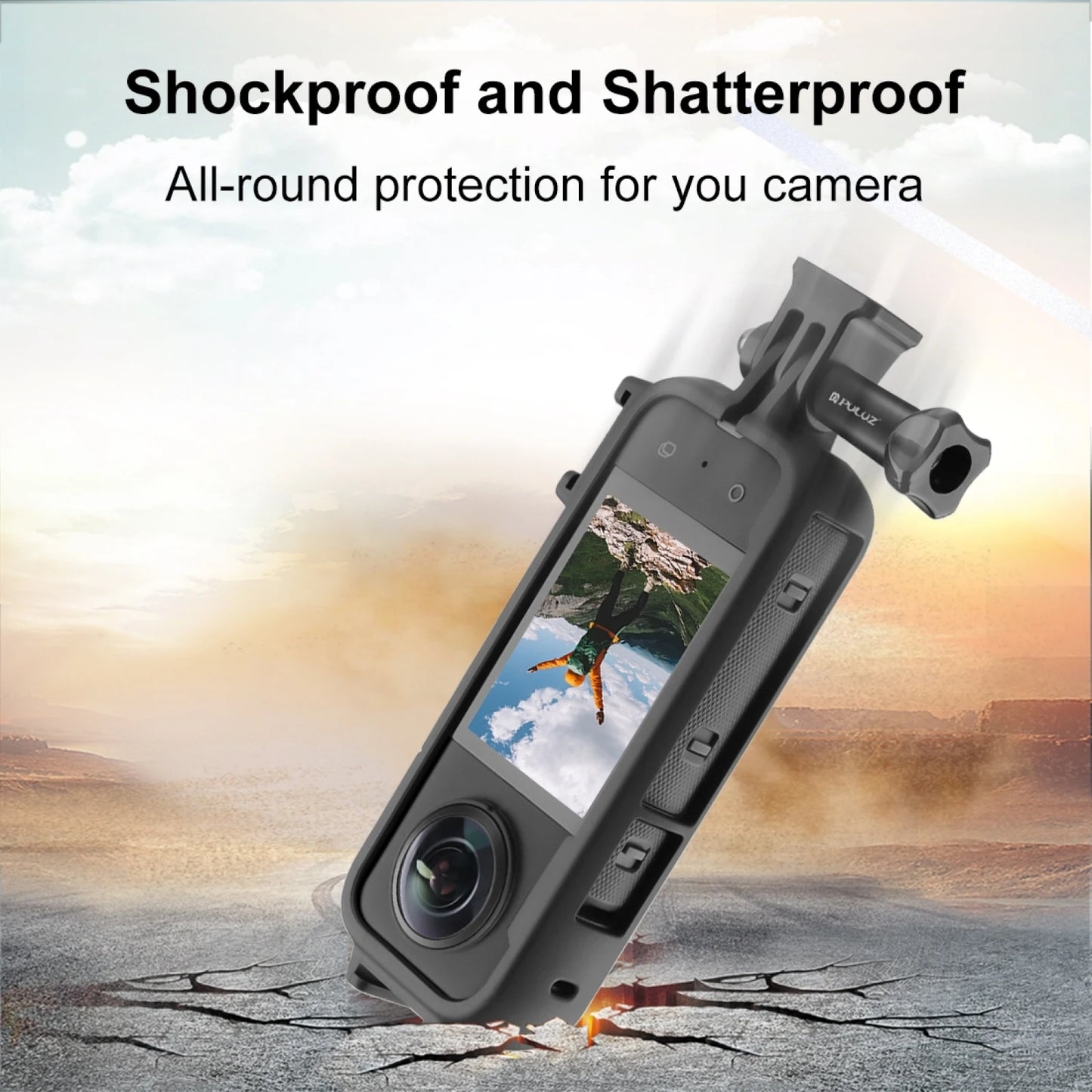 for Insta360 X3 Cold Shoe PC Plastic Protective Frame with Adapter Mount & Screw for Insta360 X3 Sport Cameras Accessories