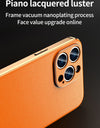 Genuine Cowhide Leather Phone Case for iPhone 16 15 14 Pro Max 14 Plus Plating Shockproof Lens Protection Back Cover