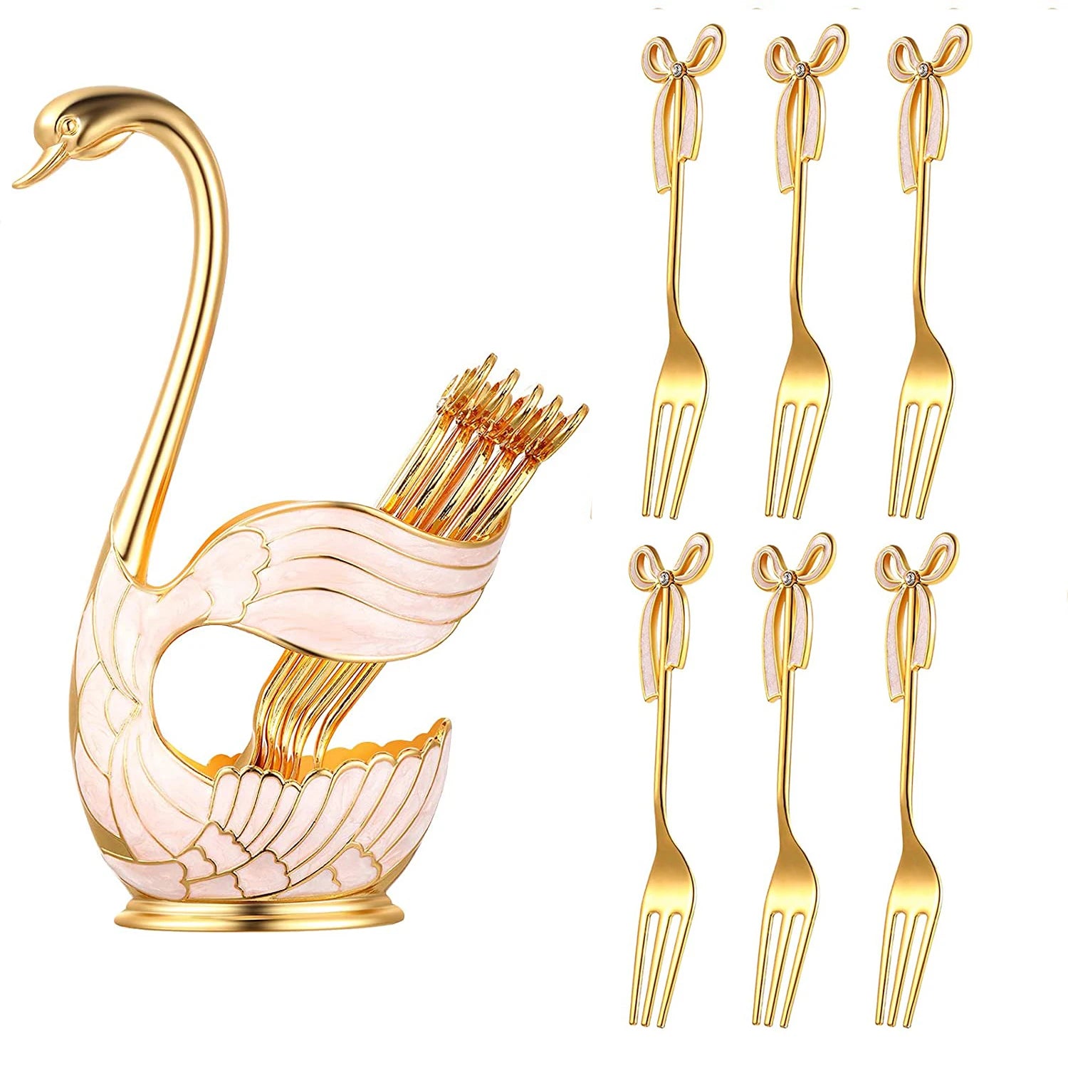 Swan-Shaped Cutlery Holder, Elegant Spoon and Fork Base, Luxury Tableware Storage, Stylish Kitchen Decor and Organizer for Home