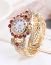 Women Watches Diamond-Embedded Elegant Quartz Watch Stylish Opening Luxury Creative Alloy Bracelet Watch