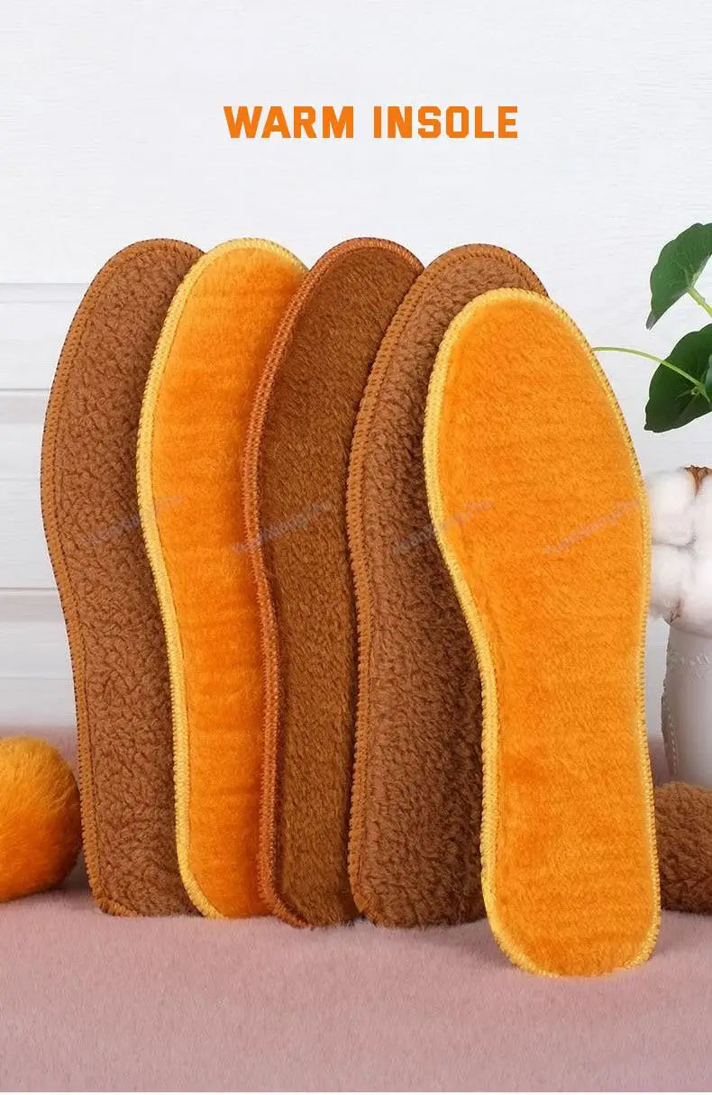 Winter Plush Warm Insole for Shoes Thicken Snow Boots Shoe Sole Thermal Insert Sports Running Insoles Men Woman Heating Pads