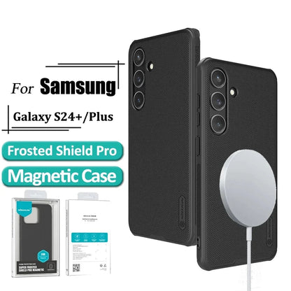 Magnetic Super Frosted Shield Pro Case For Samsung Galaxy S24 Plus Thin Matte Anti Fingerprint Shockproof Back Cover