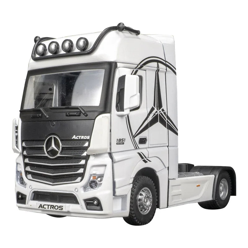 1/36 Alloy Container Trailer Truck Head Car Model Toy Diecast Metal Engineering Transport Vehicle Model Cars for ren Gifts