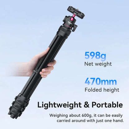 Portable Tripod Universal Camera Phone Lightweight Stand 450-1380mm Tripod with Floding Phone Clip