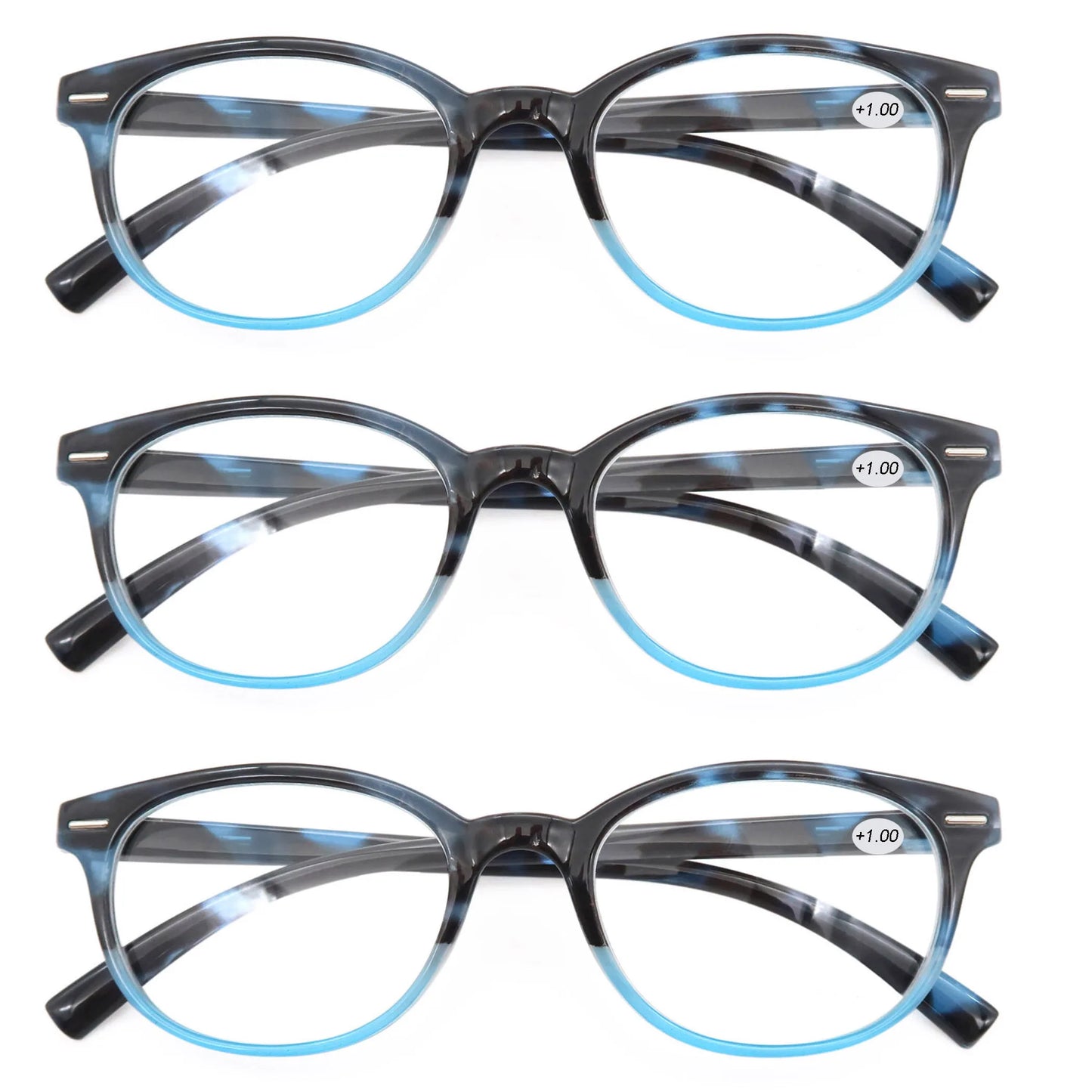 Reading Glasses Oval Frame Metal Rivet Men Readers Magnifying Eyeglasses with Black Diopter +0.5+0.75+2.25+2.75+5.