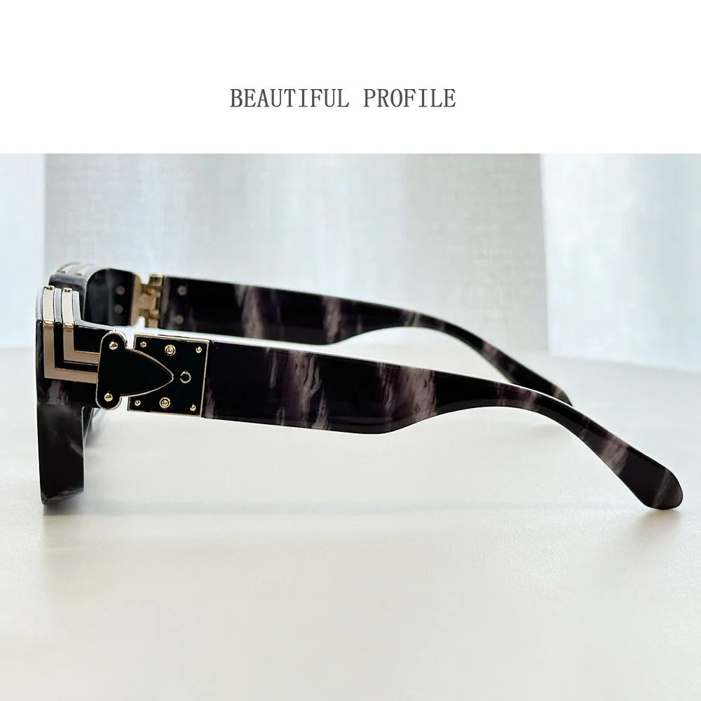 Retro Square Frame Sunglasses With UV400 Protection