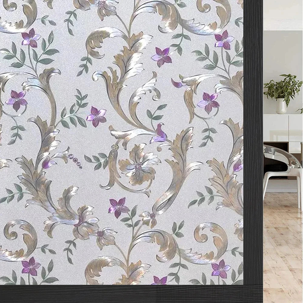 45/60/90Cm Rainbow Window Privacy Film 3D Decorative Vinyl Stained Glass Decals Static Cling Non-Adhesive Window Film Stickers