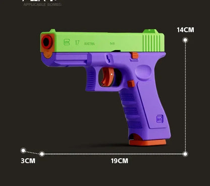 Laser Version G17 Pistol Automatic Radish Gun Dual-mode Shell Ejection Blaster Soft Bullet Toy Gun CS Shooting Weapons for Kids