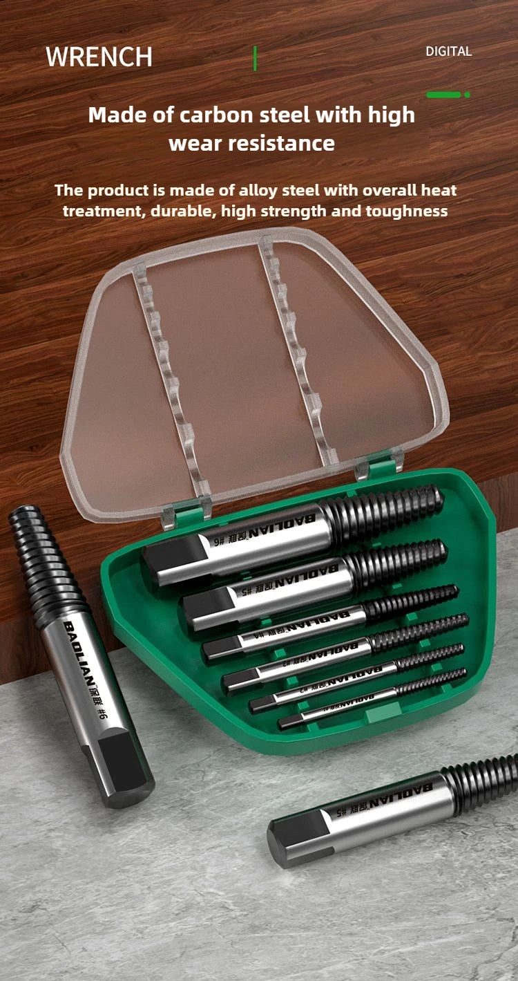 5PCS/6PCS Broken Damaged Screwdriver Extractor Drill Bit Set Carbon Steel Double Side Screw Pull Center Drill Bits