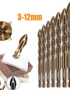 Cross Hex Tile Bits Glass Ceramic Concrete Hole Opener Alloy Triangle Drill Size 3/4/5/6/8/10/12 mm