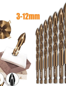 Cross Hex Tile Bits Glass Ceramic Concrete Hole Opener Alloy Triangle Drill Size 3/4/5/6/8/10/12 mm