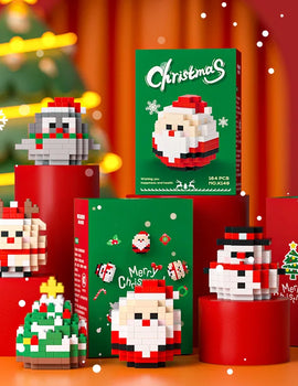 1 Piece Randomly Creative Christmas Series Building Blocks Santa Claus Tree Kawaii Damo Egg Bricks Model Toys For Xmas Gift