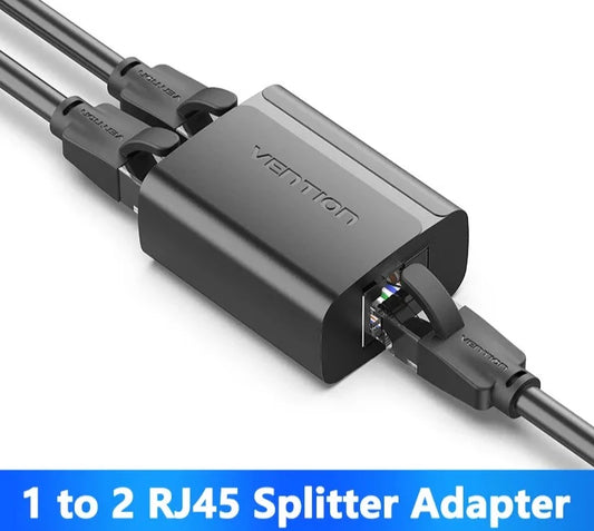 RJ45 Splitter Connector Adapter 1 to 2 Ways Ethernet Splitter Coupler Contact Modular Plug Connect Laptop Ethernet Cable