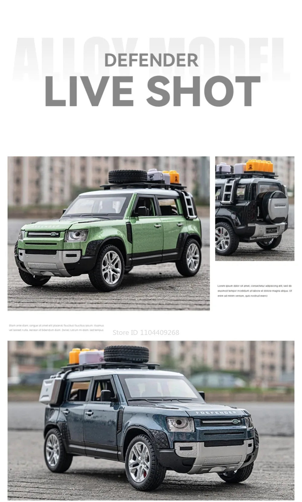 1:24 Land Rover Defender Range Rover Car Model Toy Alloy Diecast Sound Light SUV Off-road Vehicle Ornaments  Gifts