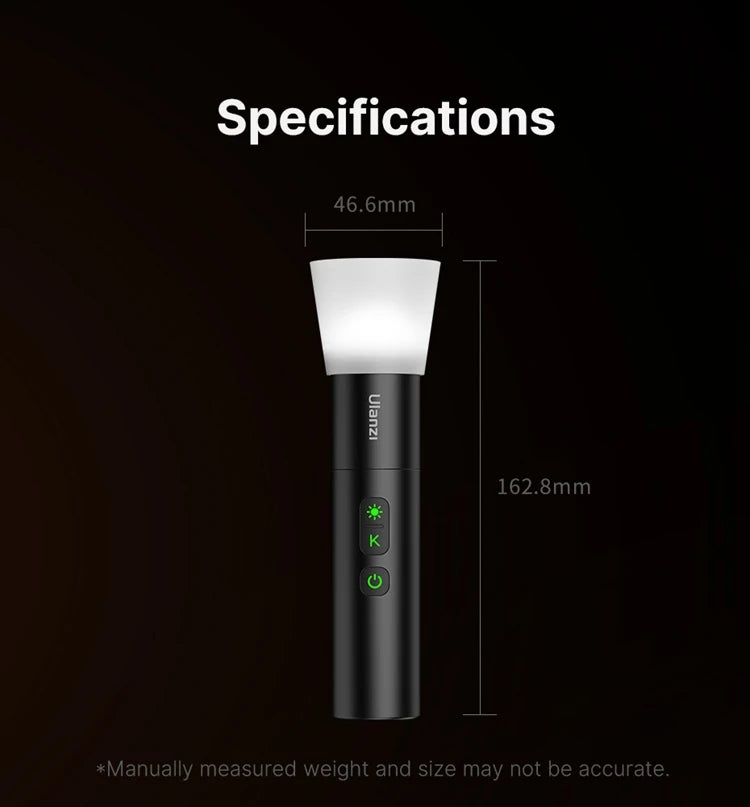 LM07 LED Videography Flashlight – Bi-Color, Zoomable Spotlight, Portable Multicolor Fill Light for Photography & Video