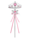 Kids Rhinestone Tiara Crown and Magic Wand with Glitter Crystal Head Hoop Jewelry Hair Accessories for Girls Teens Birthday Gift