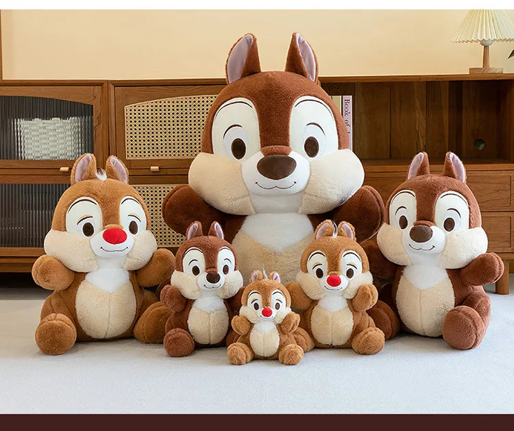 Disney Kawaii Chip 'n' Dale Squirrel Anime Plush Toys 25cm Decorations Stuffed Plush Dolls Lovely Birthday Gift for Friends