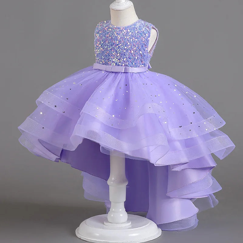 Sleeveless Ball Gown with Train Pageant and Recital Dress