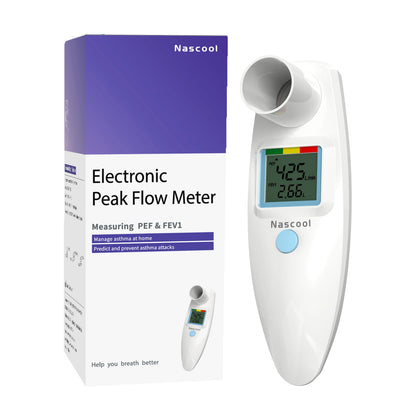 Digital Spirometer Peak Flow Meter for Asthma COPD (PEF) and Forced Expiratory Volume (FEV1) Smart Personal Portable Espirometer