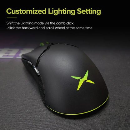 RGB 2.4Ghz Wireless Gaming Mouse Dual Mode 16000 DPI Lightweight Ergonomic 1000Hz Mice with Soft rope Cable