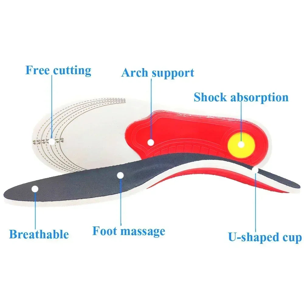 1Pairs Orthotic High Arch Support Insoles Pad 3D Arch Support Flat Feet for Women Men Orthopedic Foot Pain Damping Cushion