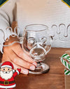 1/2pcs Reindeer Wine Glass Cocktail Juice Cup Clear Beer Mug Water Milk COFFE Whiskey Glasses Drinkware Shot Cups