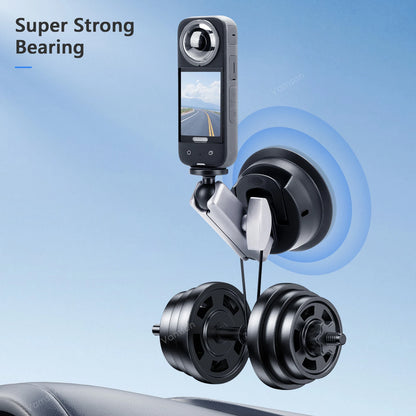 Car Suction Cup Holder with Double Ball Head Adapter with Invisible Selfie Stick for Insta360 One R X2 GoPro Accessories