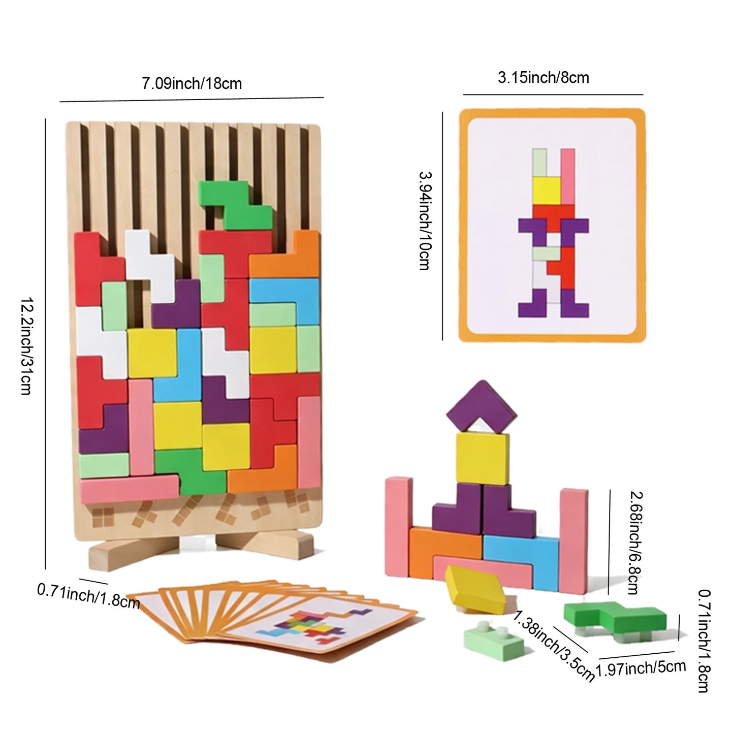 Wooden 3D Calendar Block Logic Puzzle