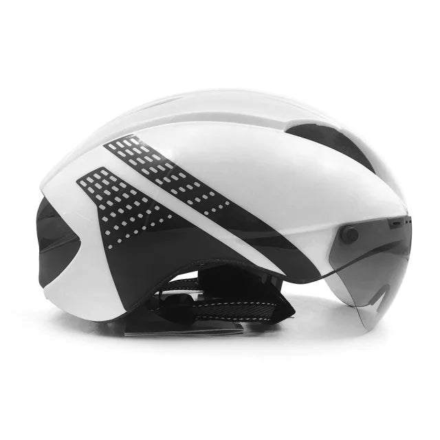 Aero Time Trial Cycling Helmet With Magnetic Lens
