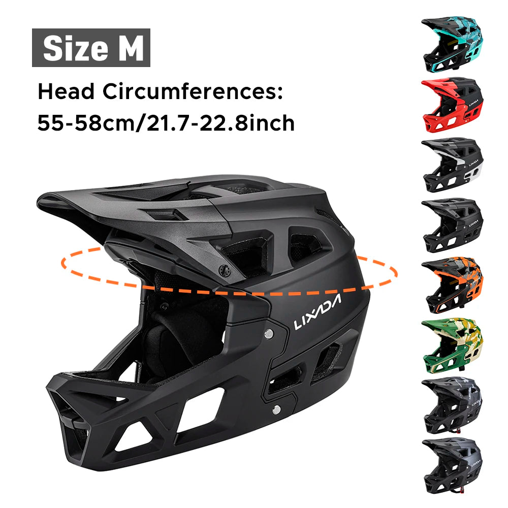 Full Face Mountain Bike Helmet Adult Racing Downhill MTB Helmet for Men/Women Adult Mountain Bike Helmet with Visor Over 31 Vent