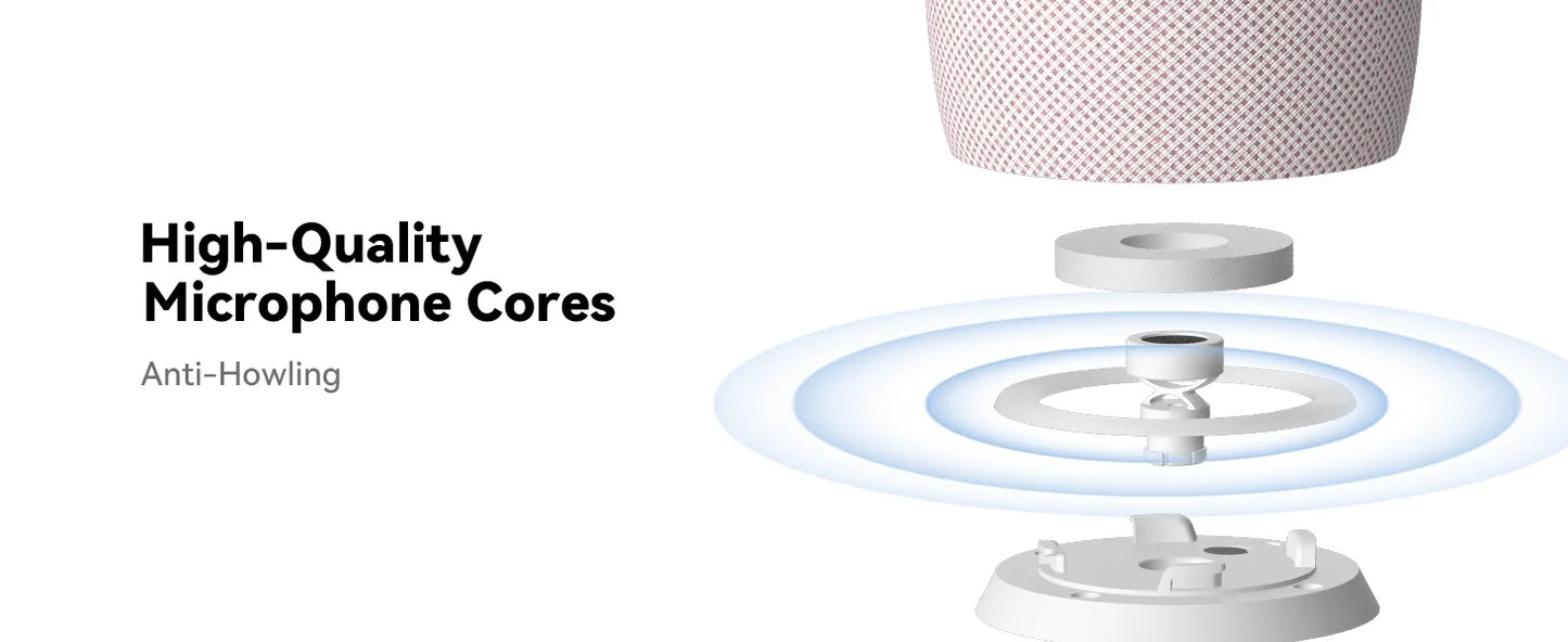 Bluetooth Karaoke Microphone with Fluffy Cover, 2-in-1 Handheld Mic & Speaker with Dynamic LED Lights for Party Singing