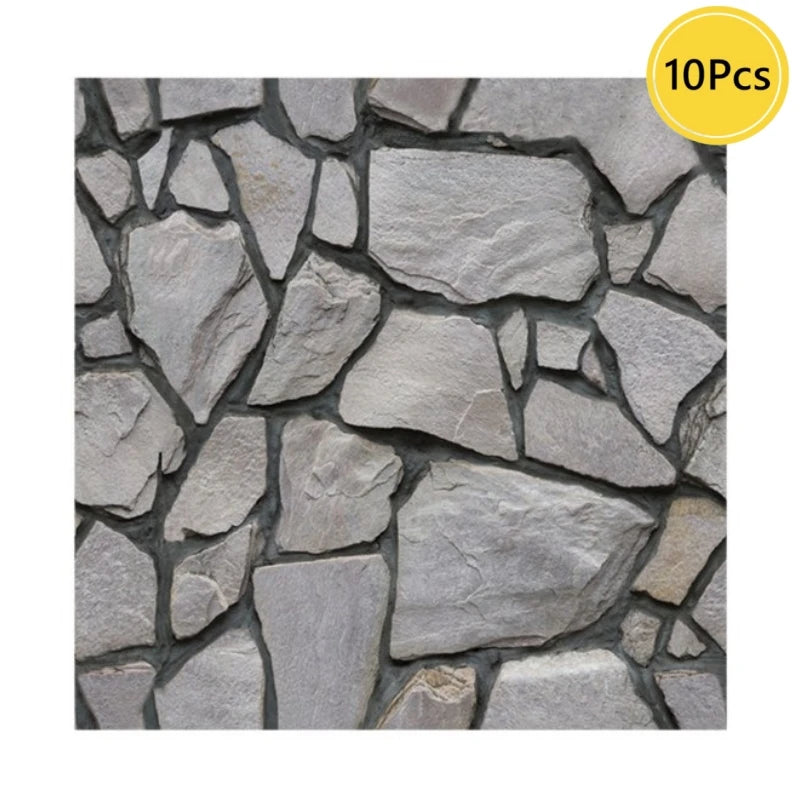10pcs 3D Faux Stone Peel and Stick Wall Panel Self Adhesive Kitchen Tile Backsplash 3D Wall Sticker Tile Sticker 30cm x 30 cm