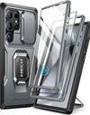 For Samsung Galaxy S24 Ultra Case Full-Body Shockproof with Ring Holder Built-in Front Frame Screen Protector Slide Camera cover