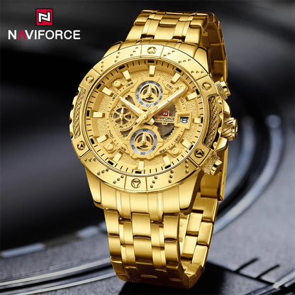 Waterproof Stainless Steel Chronograph Date Fashion Quartz Wristwatch