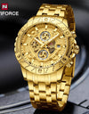Waterproof Stainless Steel Chronograph Date Fashion Quartz Wristwatch