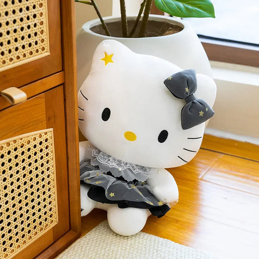 Black Gold Cat Character Plush Stuffed Doll Toy