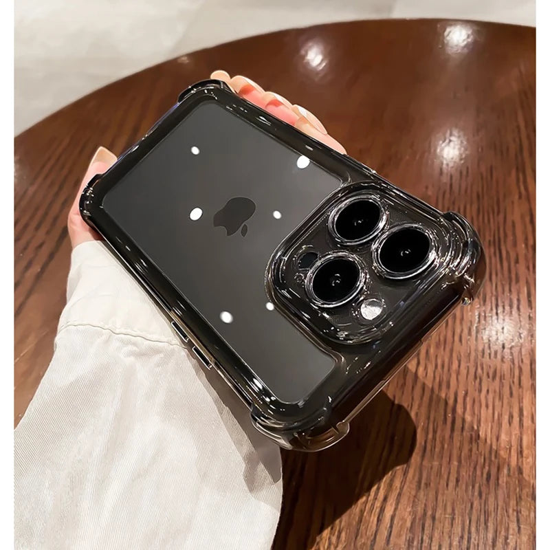 Luxury Transparent Silicone Phone Case For iPhone 17 16 15 14 Pro Max Air 16E Shockproof Soft Cover