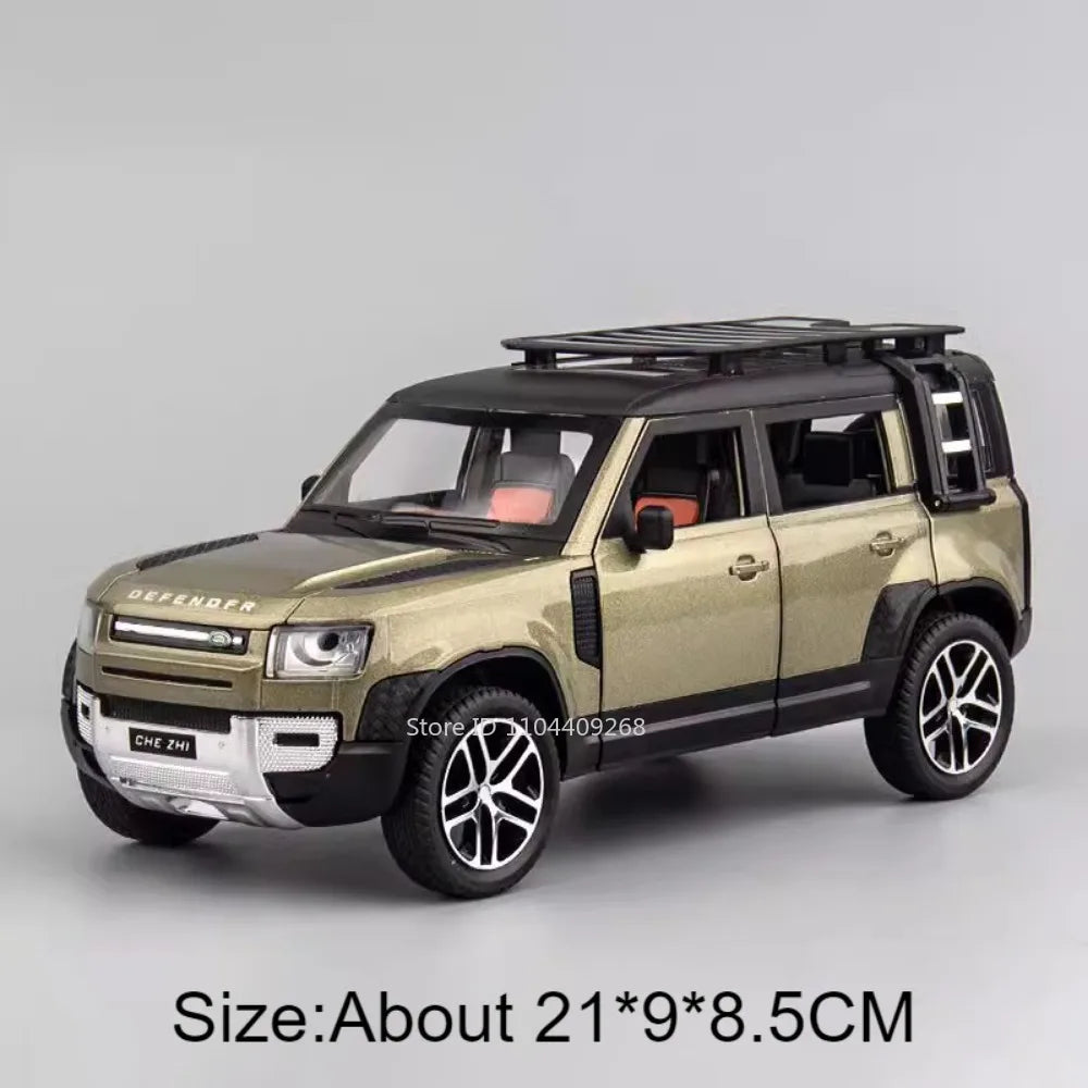 1:24 Scale Land Rover Defender Range Rover Model Car Toy Metal Diecast Sound Light Off Road Vehicles Miniature Models Boys Gifts
