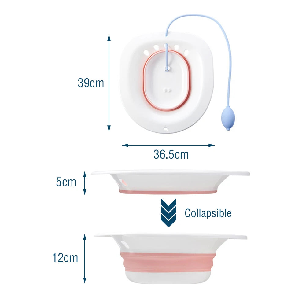 Folding Toilet Bidet Women Postpartum Bath Toilet Seat Self Cleaning Hip Irrigator Perineum Soaking Bathtub Hemorrhoid Treatment