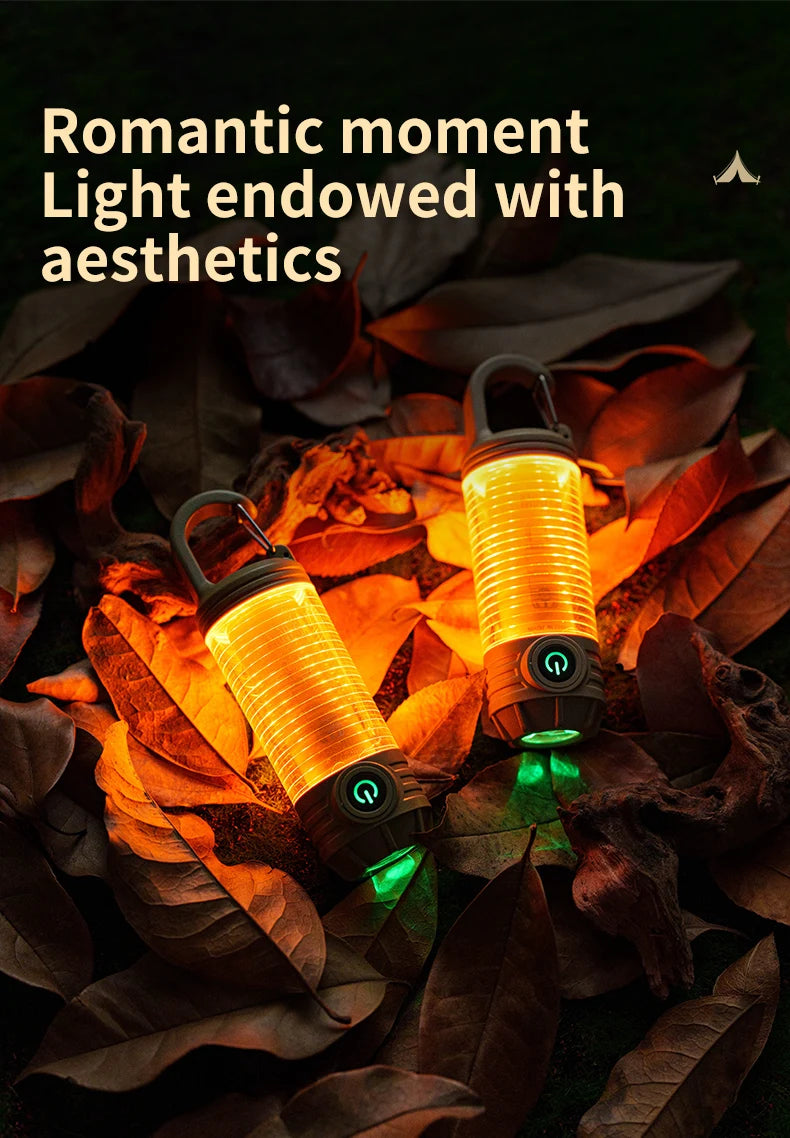 Rechargeable LED Camping Light Hanging Flashlight with 3 Light Modes SOS Emergency Portable Lantern