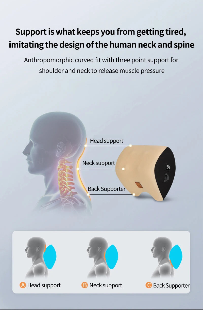 Car Lumbar Support Electric Massage Headrest Neck Pillow Car Massage Pillows Comfortable Waist Cushion Relieve Driver Fatigue