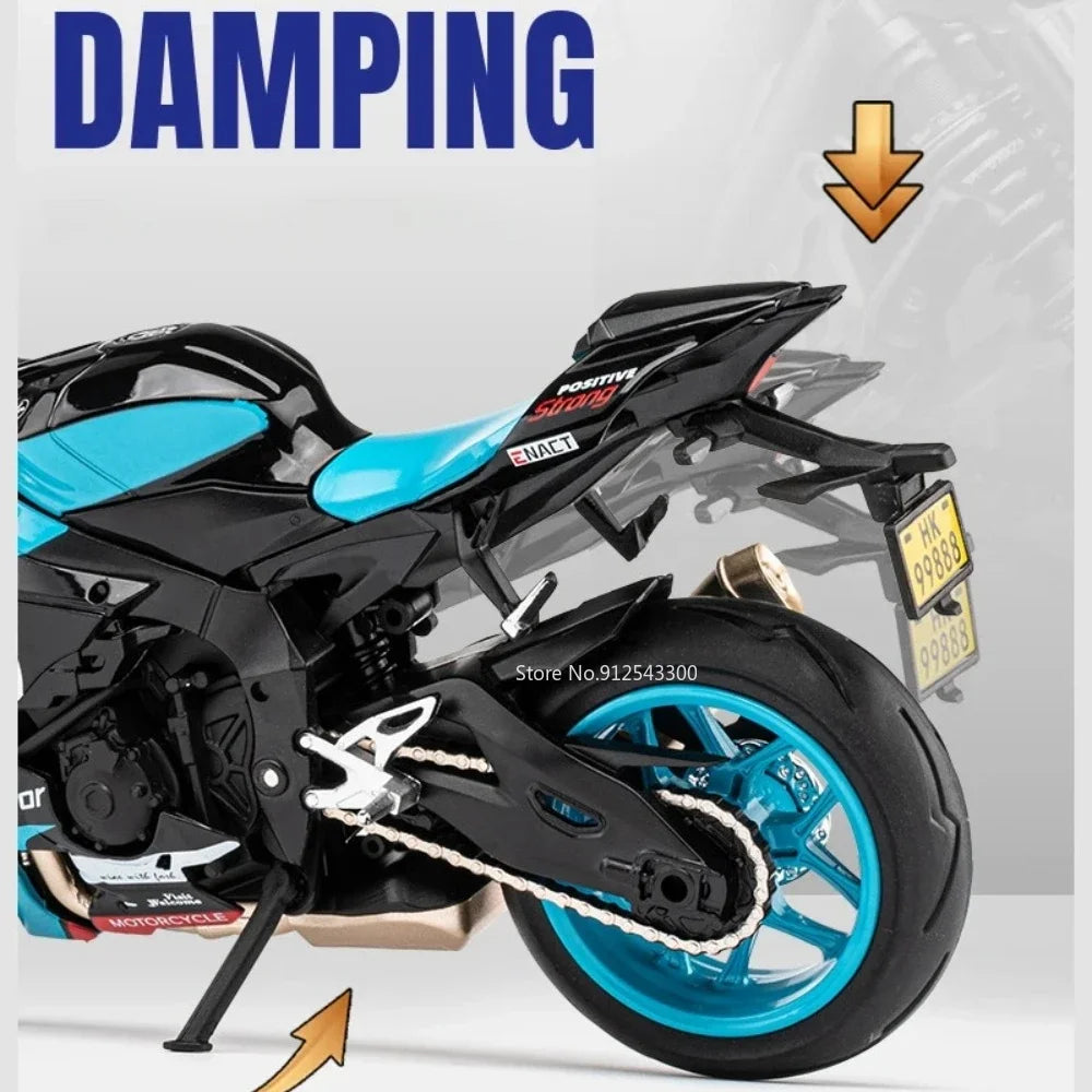 1/12 Yamaha R1M Toy Motorcycle Model Alloy Diecast with Shock Absorption Simulation Scale Motorcycle Model Toys for s Gifts