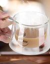 200ml Double Wall Glass Coffee Cups Espresso Clear Insulated Tea Mugs Heat Resistant Handle Mug For Latte Cappuccino