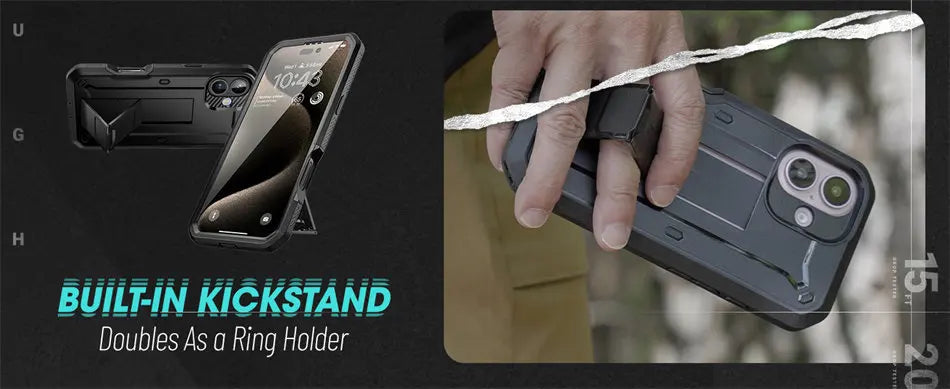For iPhone 16 Case 6.1" (2024) UB Pro Full-Body Heavy Duty Rugged Phone Case with Built-in Screen Protector