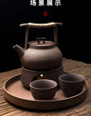 350ml Japanese Style Teapot Handmade Retro Coarse Pottery Stoneware Kungfu Tea Ceremony Portable Tea Maker Ceramic Teapot Teaset