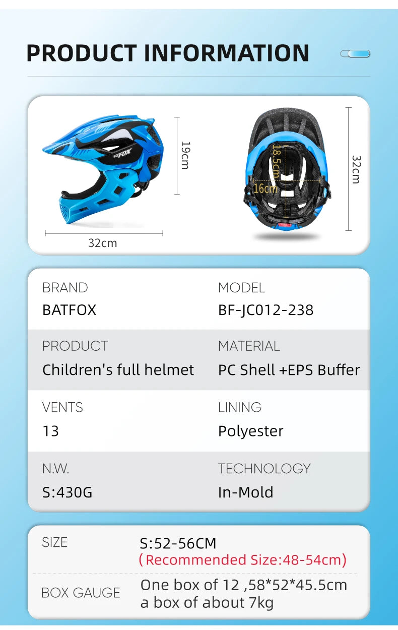 Kids Detachable Full Face Bike Helmet For Cycling And Outdoor Sports