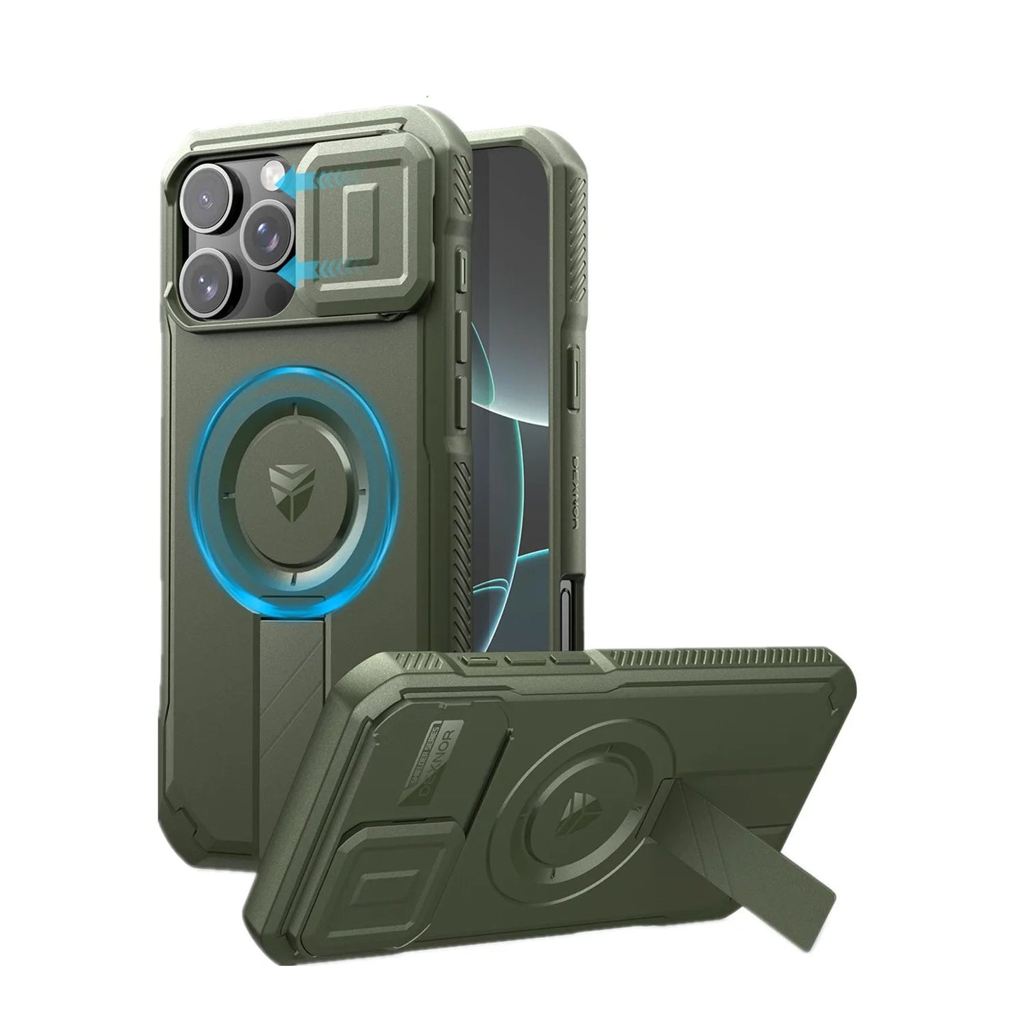 For iPhone 16 Pro Max  Case with Slide Camera Cover & Adjustable Kickstand Rugged Shockproof Protective Heavy-Duty Bumper Cases