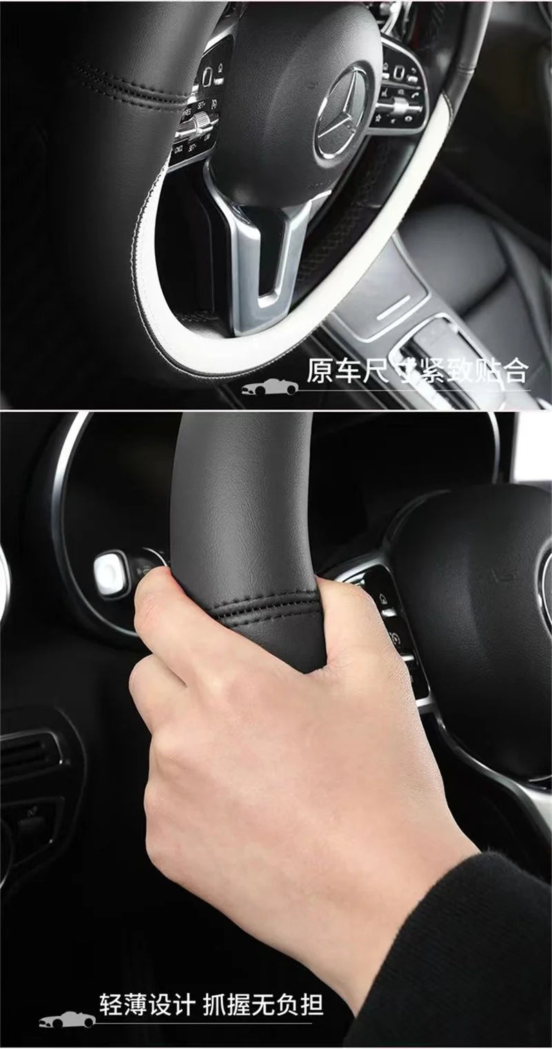 Universal Microfiber Leather Car Steering Wheel Cover 37CM 38CM