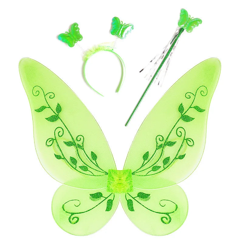 Layered Tulle Fairy Princess Dress Green Yellow Sling Party Costume