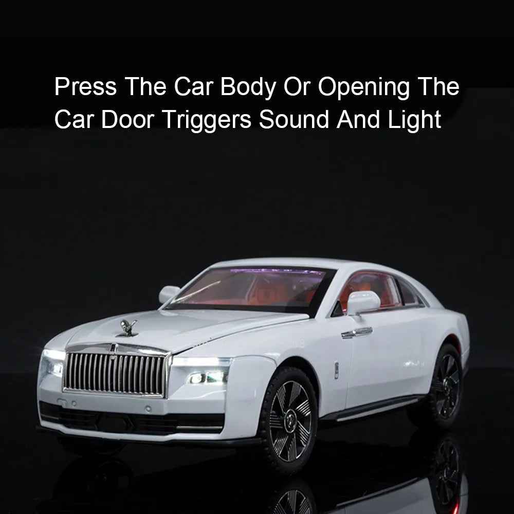 1:24 Rolls-Royce Spectre Cullinan Masory Car Model Toy Sound Light Shock Absorption Vehicle Models Desktop Ornaments Gift